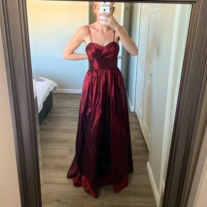Long deep burgundy dress